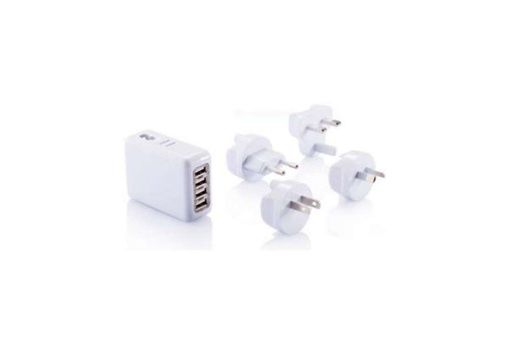 Immagine di Adattatore da viaggio con quattro porte USB Bianco P820.373