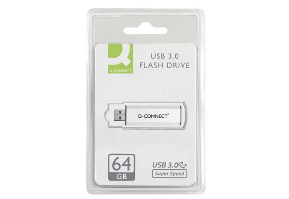 Immagine di Chiavetta USB 3.0 in blister Q-Connect Flash drive argento/nero - 64 GB - KF16371