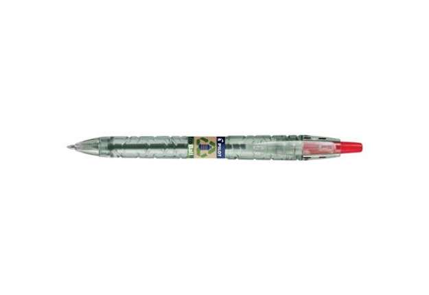 Immagine di Penna a sfera a scatto Pilot ecoball B2P ricaricabile - punta 1 mm - inchiostro a base d'olio - ross