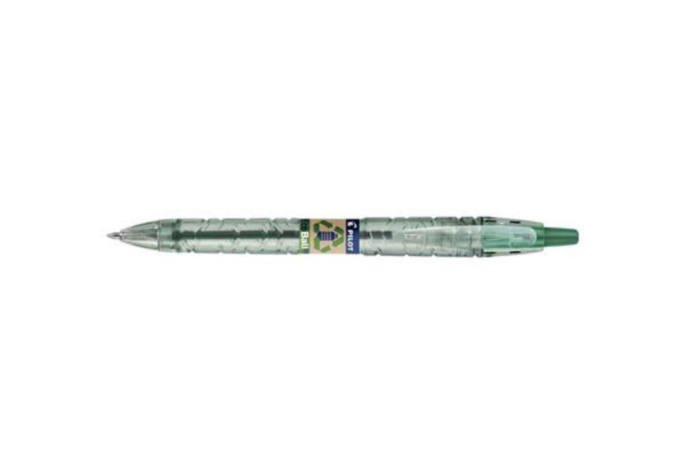 Immagine di Penna a sfera a scatto Pilot ecoball B2P ricaricabile - punta 1 mm - inchiostro a base d'olio - verd