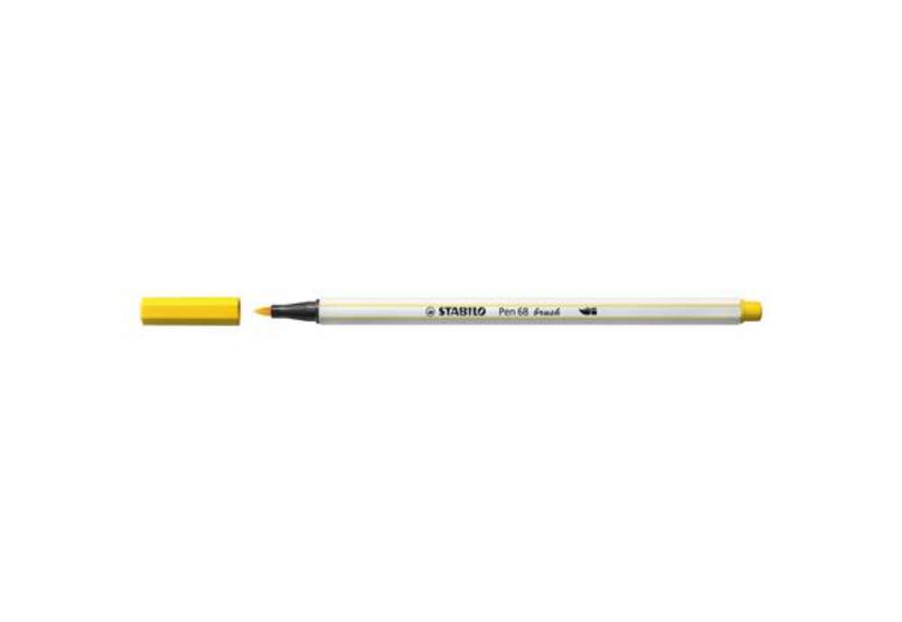 Immagine di Pennarello Stabilo Pen 68 brush - punta a pennello - M 1 mm giallo 568/44