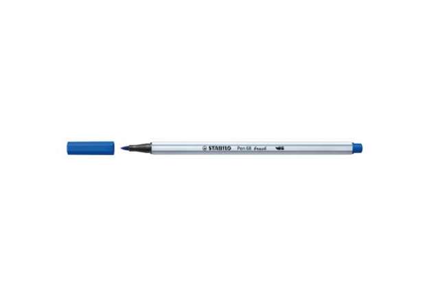 Immagine di Pennarello Stabilo Pen 68 brush - punta a pennello - M 1 mm blu oltremare - 568/32