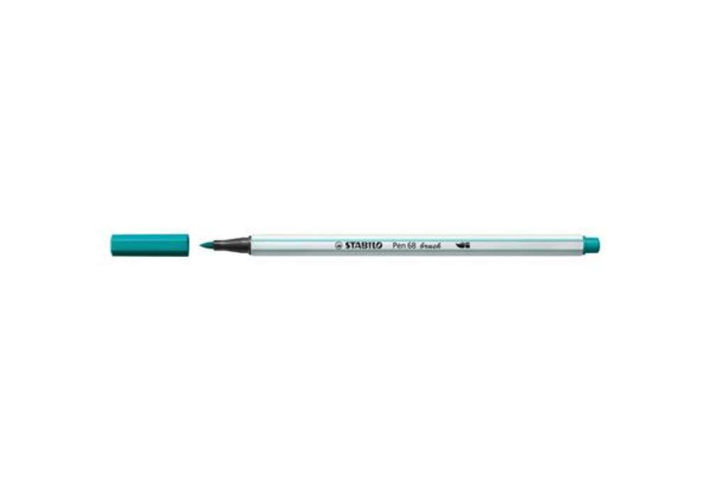 Immagine di Pennarello Stabilo Pen 68 brush - punta a pennello - M 1 mm blu turchese 568/51