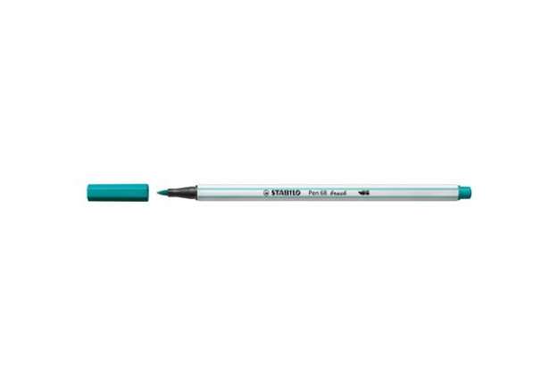Immagine di Pennarello Stabilo Pen 68 brush - punta a pennello - M 1 mm blu turchese 568/51