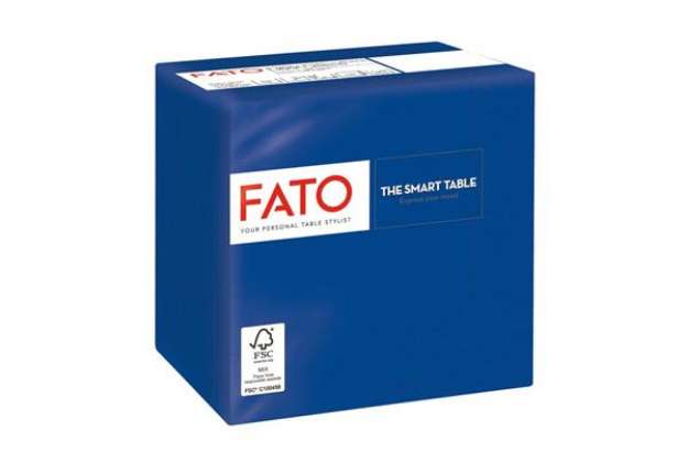 Immagine di Tovaglioli piegati 2 veli Fato Smart Table pura cellulosa 24x24 cm - blu notte - conf. 100 pezzi - 8