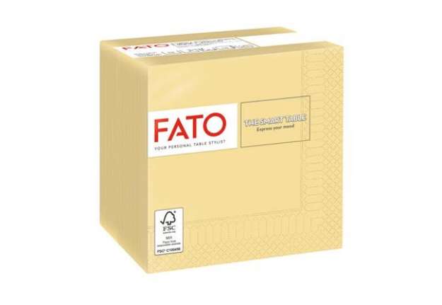 Immagine di Tovaglioli piegati 2 veli Fato Smart Table pura cellulosa 24x24 cm champagne conf. 100 pezzi - 82541