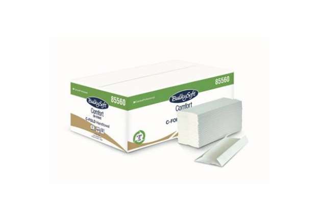 Immagine di Conf. da 20 fascette composte da 153 fogli di asciugamani ripiegati a C 23x31 cm Bulkysoft Comfort b