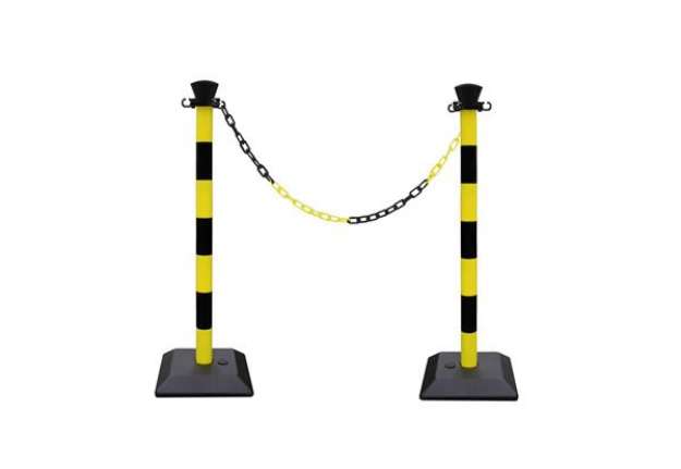 Immagine di Colonnine segnaletiche in ABS Viso Nero/Giallo - 950x50 mm PPCSET40NJ