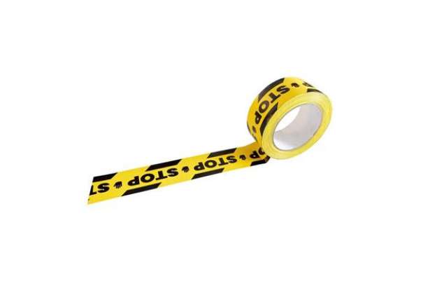 Immagine di Nastro adesivo barricata Viso STOP - Nero/Giallo - 50 mm x 33 mt RSA335STOPNJ