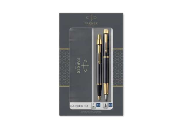 Immagine di Gift set Duo Parker - Penna a sfera IM Black GT + Stilografica M nero/oro 2093216