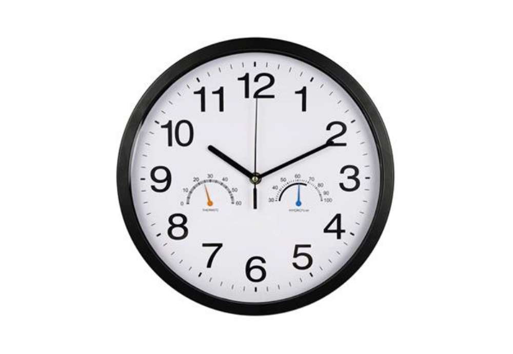 Immagine di Orologio da parete con termometro Methodo Thermo- diametro Ø 30,3 cm - nero - V150811