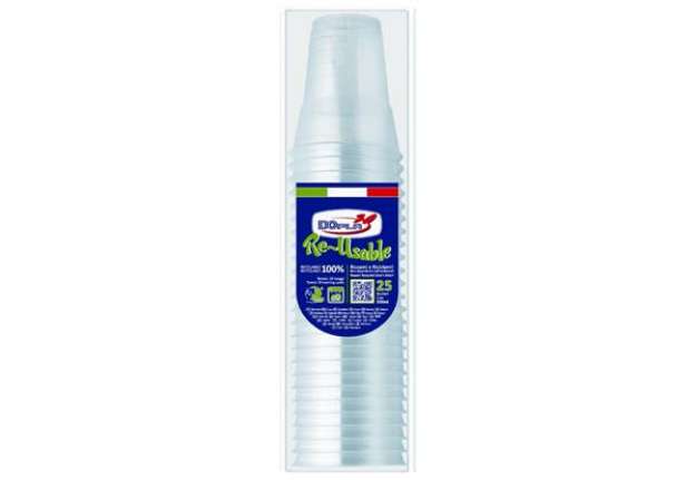 Immagine di Bicchieri trasparente in polistirene Dopla 350 ml (300 L) conf. 25 pz - 22635