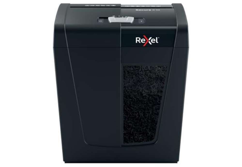 Immagine di Distruggidocumenti uso personale Rexel Secure X10 - P-4 - 18 L - taglio a frammenti 4x40 mm - 202012