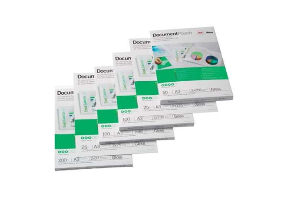 Immagine di Pouches per plastificatrici GBC 2x125 µm finitura lucida - A2 Conf. 50 pezzi - 3745099