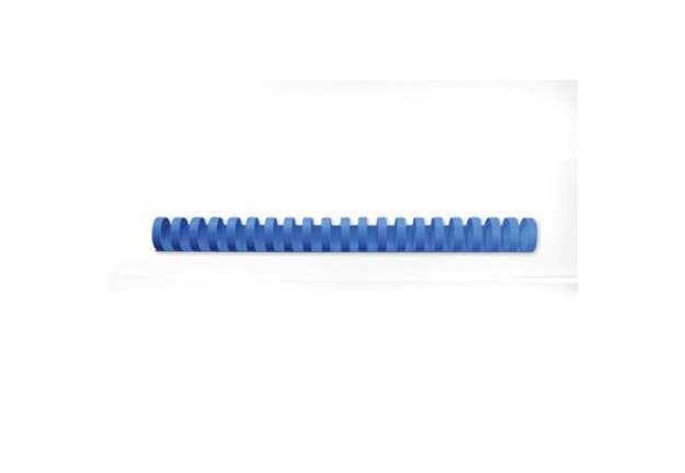Immagine di Dorsi plastici CombBind a 21 anelli - 25 mm A4 - fino a 225 fogli - conf da 50 dorsi GBC blu - 40282