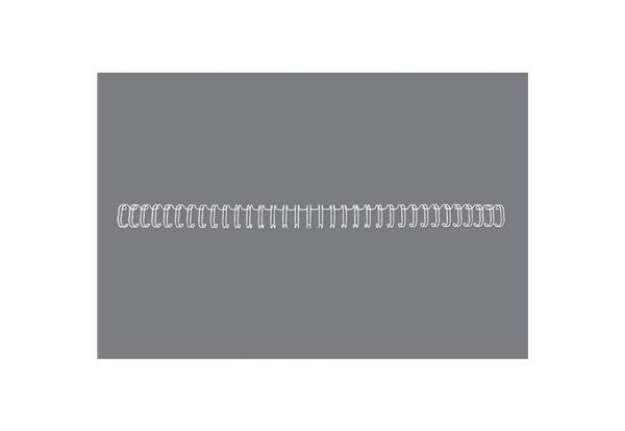 Immagine di Spirali metalliche a 34 anelli GBC Wirebind 8 mm A4 bianco - fino a 70 fogli - conf. 100 pezzi - RG8