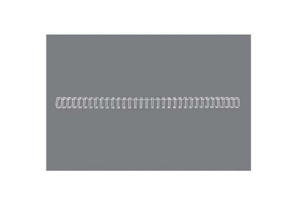 Immagine di Spirali metalliche a 34 anelli GBC Wirebind 9 mm A4 bianco - fino a 85 fogli - conf. 100 pezzi - RG8
