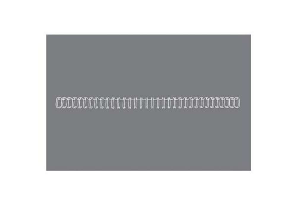 Immagine di Spirali metalliche a 34 anelli GBC Wirebind 14 mm A4 bianco - fino a 125 fogli - conf. 100 pezzi - R