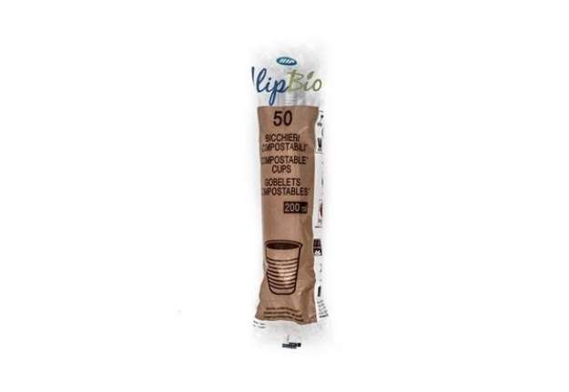 Immagine di Bicchieri 200 cc Bio PLA - Conf. 50 pz. IlipBio trasparenti 61412