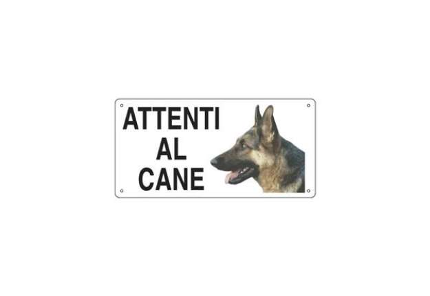 Immagine di Cartello informativo 25x12,5 cm Cartelli Segnalatori ''Attenti al cane'' 8505