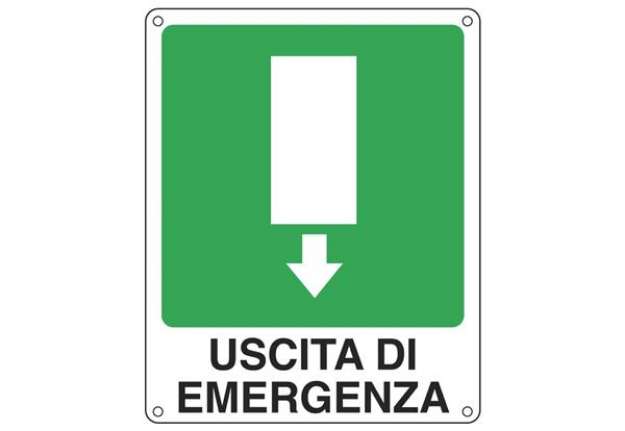 Immagine di Cartello sicurezza 25x31 cm Cartelli Segnalatori ''Uscita di emergenza'' 20107X