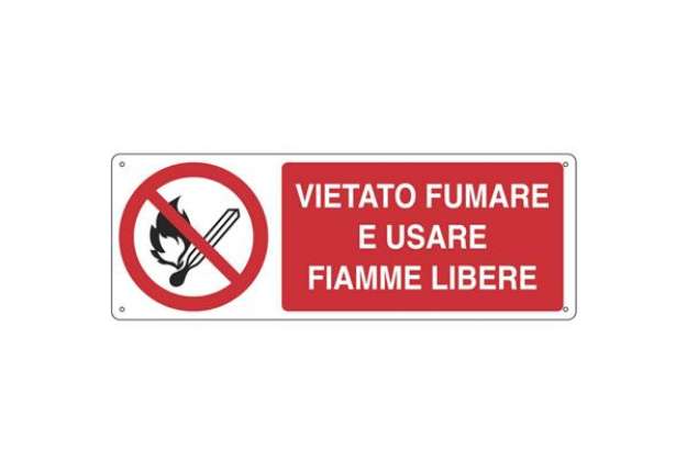 Immagine di Cartello di divieto 33,3x50 cm Cartelli Segnalatori ''Vietato fumare e usare fiamme libere'' - E1822