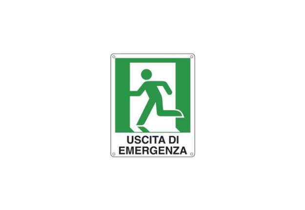 Immagine di Cartello sicurezza 25x31 cm. Cartelli Segnalatori ''Uscita di emergenza sinistra'' - E20105X