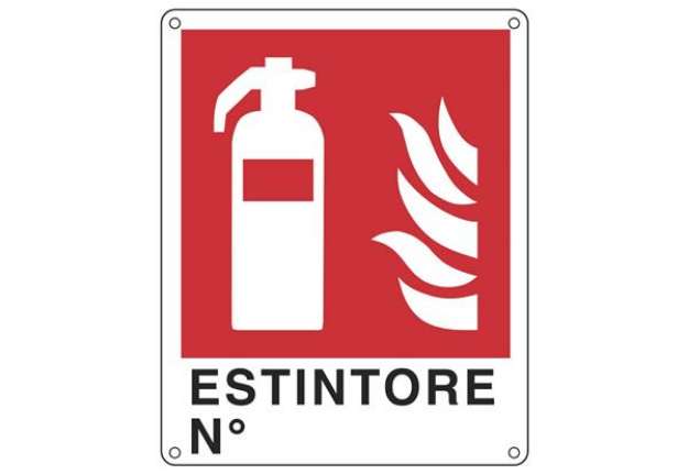 Immagine di Cartello antincendio 25x31 cm Cartelli Segnalatori ''Estintore N°'' E20150X