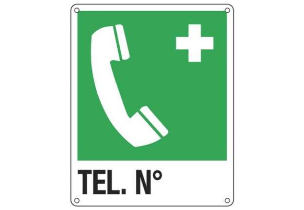 Immagine di Cartello d'emergenza 25x31 cm Cartelli Segnalatori ''Telefono di emergenza. Telefono n°'' - E20162X