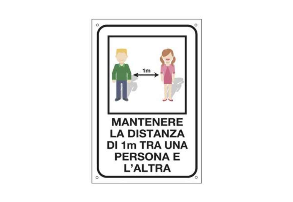 Immagine di Cartello informativo 20x30 cm Cartelli Segnalatori ''Mantenere la distanza di 1 metro tra una person