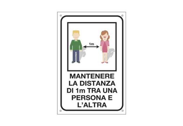 Immagine di Cartello informativo 20x30 cm Cartelli Segnalatori ''Mantenere la distanza di 1 metro tra una person