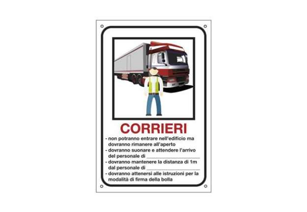 Immagine di Cartello informativo 20x30 cm Cartelli Segnalatori ''Corrieri, personalizzabile'' 35333