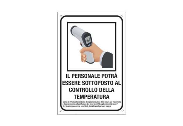 Immagine di Cartello informativo 20x30 cm Cartelli Segnalatori ''Controllo temperatura del personale'' - E35348
