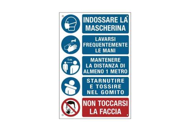 Immagine di Cartello informativo 20x30 cm Cartelli Segnalatori ''Prescrizioni per i lavoratori per prevenire il