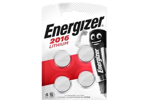 Immagine di Batterie al litio a bottone Energizer Lithium BP4 3V CR2016 - conf. 4 pz rossa - E300849000