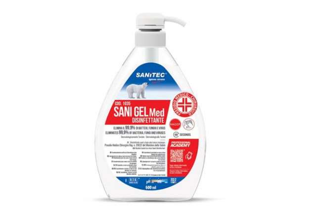 Immagine di Disinfettante mani a base alcol senza risciacquo Sani Gel MED Sanitec 600 ml 1035