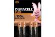 Immagine di Batterie alcaline Duracell Plus100 Stilo AA - MN1500 - blister da 4 - DU0101