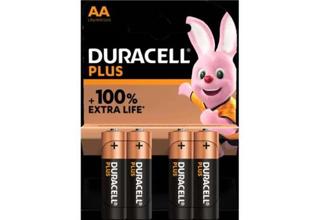 Immagine di Batterie alcaline Duracell Plus100 Stilo AA - MN1500 - blister da 4 - DU0101