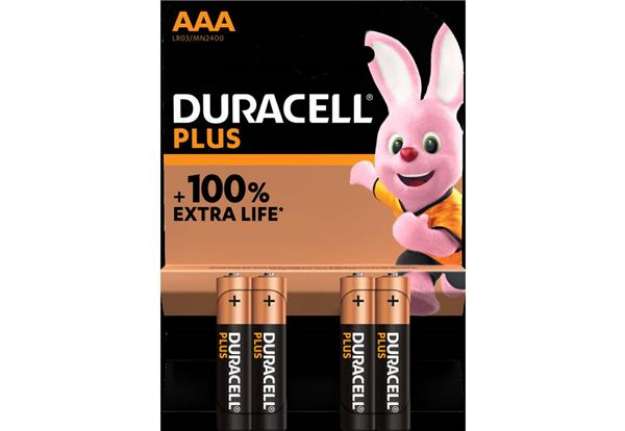 Immagine di Batterie alcaline Duracell Plus100 Ministilo AAA - MN2400 - blister da 4 - DU0201