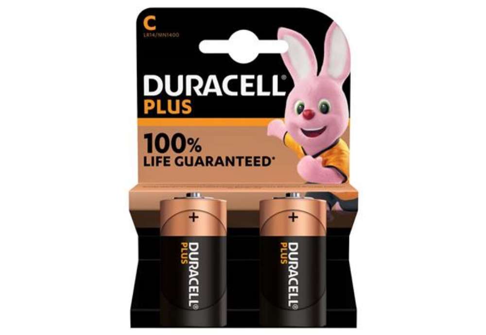 Immagine di Batterie alcaline Duracell Plus100 mezza torcia C - MN1400 - blister da 2 - DU0301
