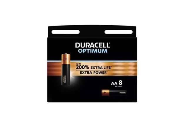 Immagine di Batterie alcaline Duracell Optimum Stilo AA - MN1500 mAh -  blister da 8 - DU0035-05000394137691