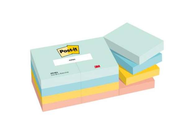 Immagine di Foglietti riposizionabili Post-it® Beachside - conf. 12 blocchetti da 100 ff 38x51 mm - 653-12-BEA