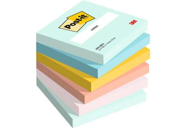 Immagine di Foglietti riposizionabili Post-it® Beachside - conf. 6 blocchetti da 100 ff 76x76 mm - 654-6-BEA