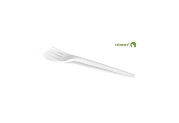 Immagine di Posate in CPLA BIO bianco compostabile smart. Conf.50pz. Scatolificio del Garda forchetta - 14162