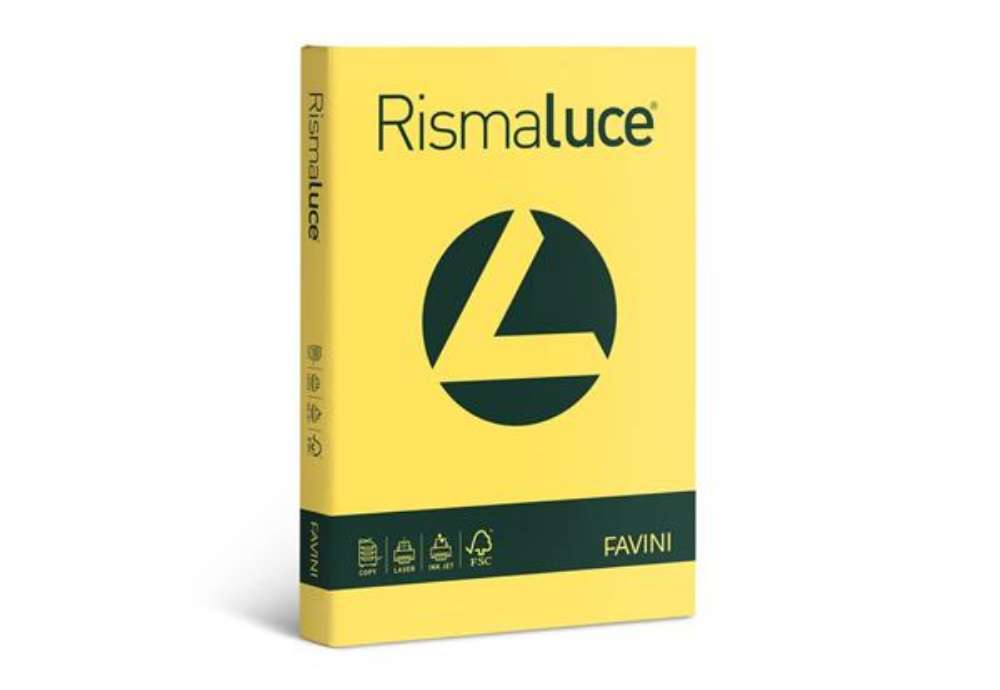 Immagine di Carta colorata Favini Rismaluce colori forti 140 g/m² A3 giallo sole - Risma da 200 fogli - A65B213