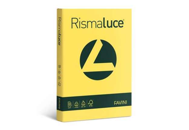 Immagine di Carta colorata Favini Rismaluce colori forti 140 g/m² A3 giallo sole - Risma da 200 fogli - A65B213