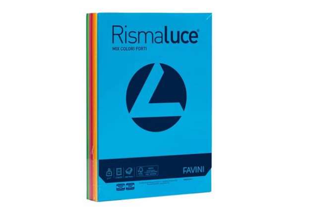 Immagine di Carta colorata Favini Rismaluce colori forti 90 g/m² A4 mix 8 colori - Risma da 300 fogli - A66X314