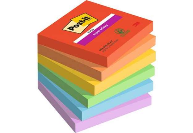 Immagine di Foglietti Post-it® Super Sticky Playful conf. 6 blocchetti da 90 ff - 76x76 mm - 654-6SS-PLAY