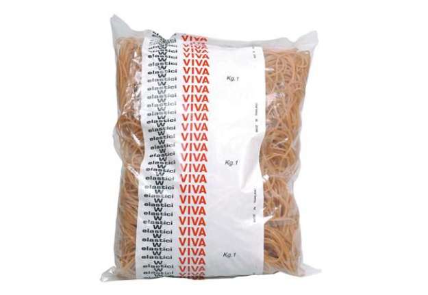 Immagine di Elastici ad anello  - diametro 8 cm - 1 kg -  caucciù -  avana - Viva