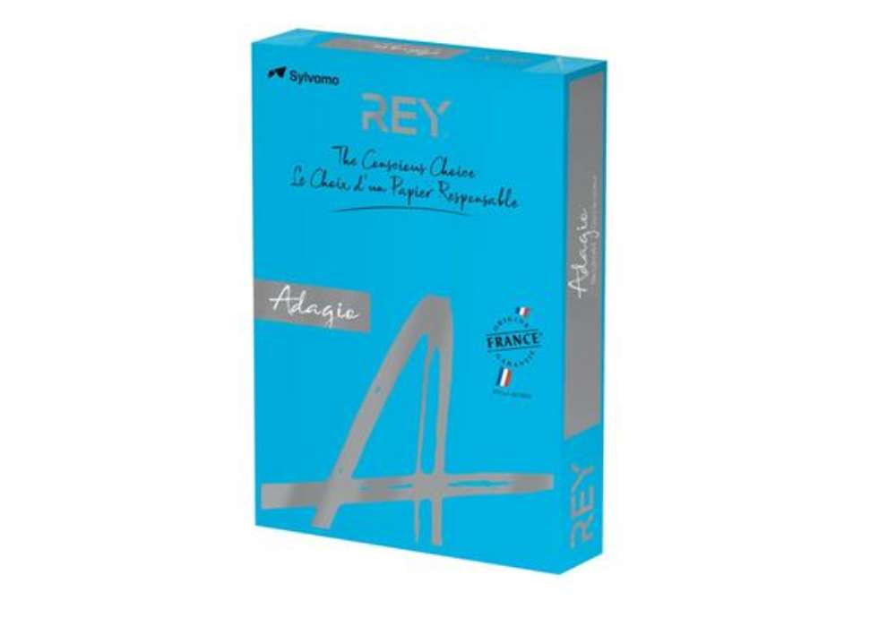 Immagine di Carta colorata A4 Sylvamo Rey Adagio 160 g/m² blu intenso 51 - Risma da 250 fogli - ADAGI160X470